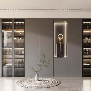 现代酒柜3D模型下载